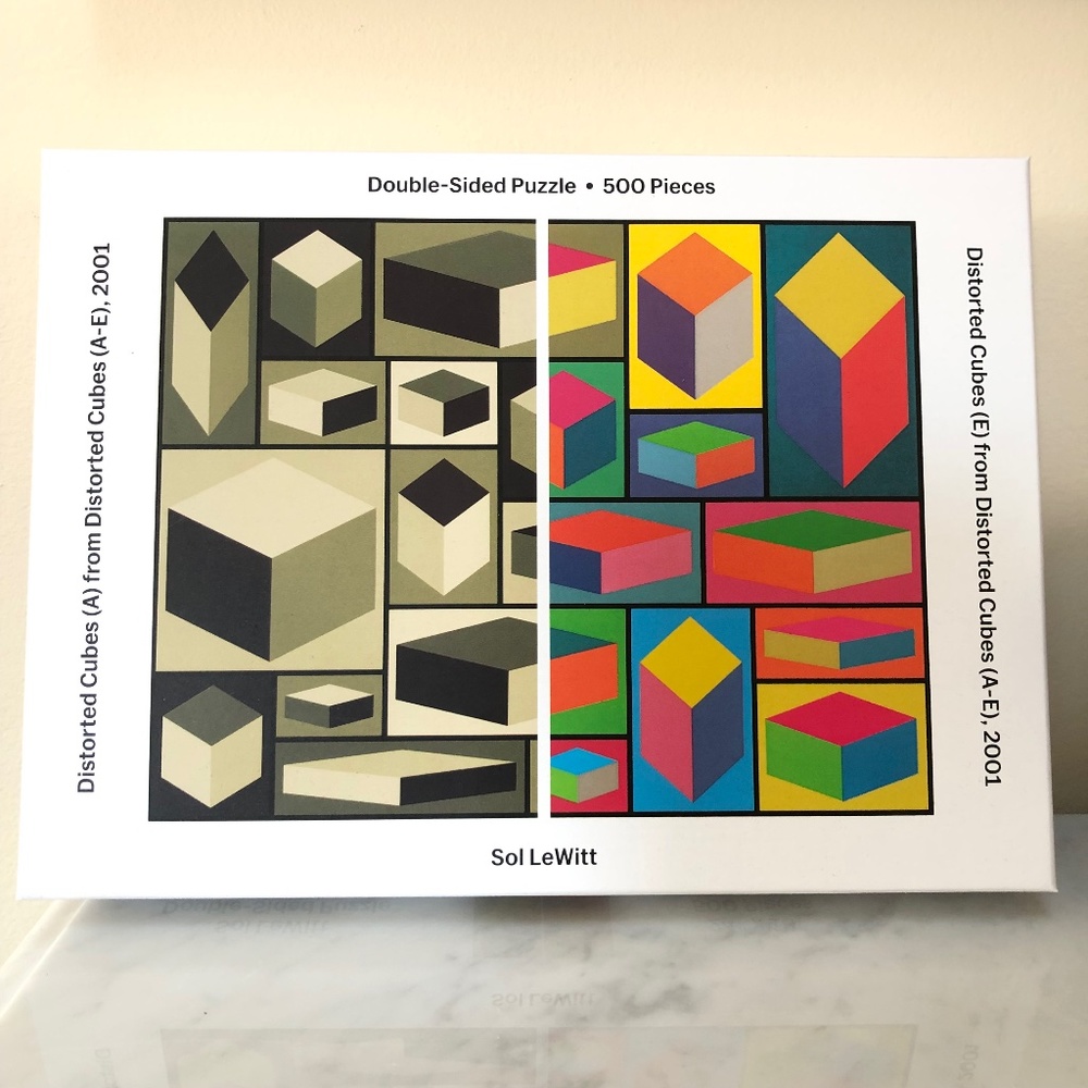 Galison MoMA Sol Lewitt 500 Piece Double Sided Puzzle Distorted Cubes